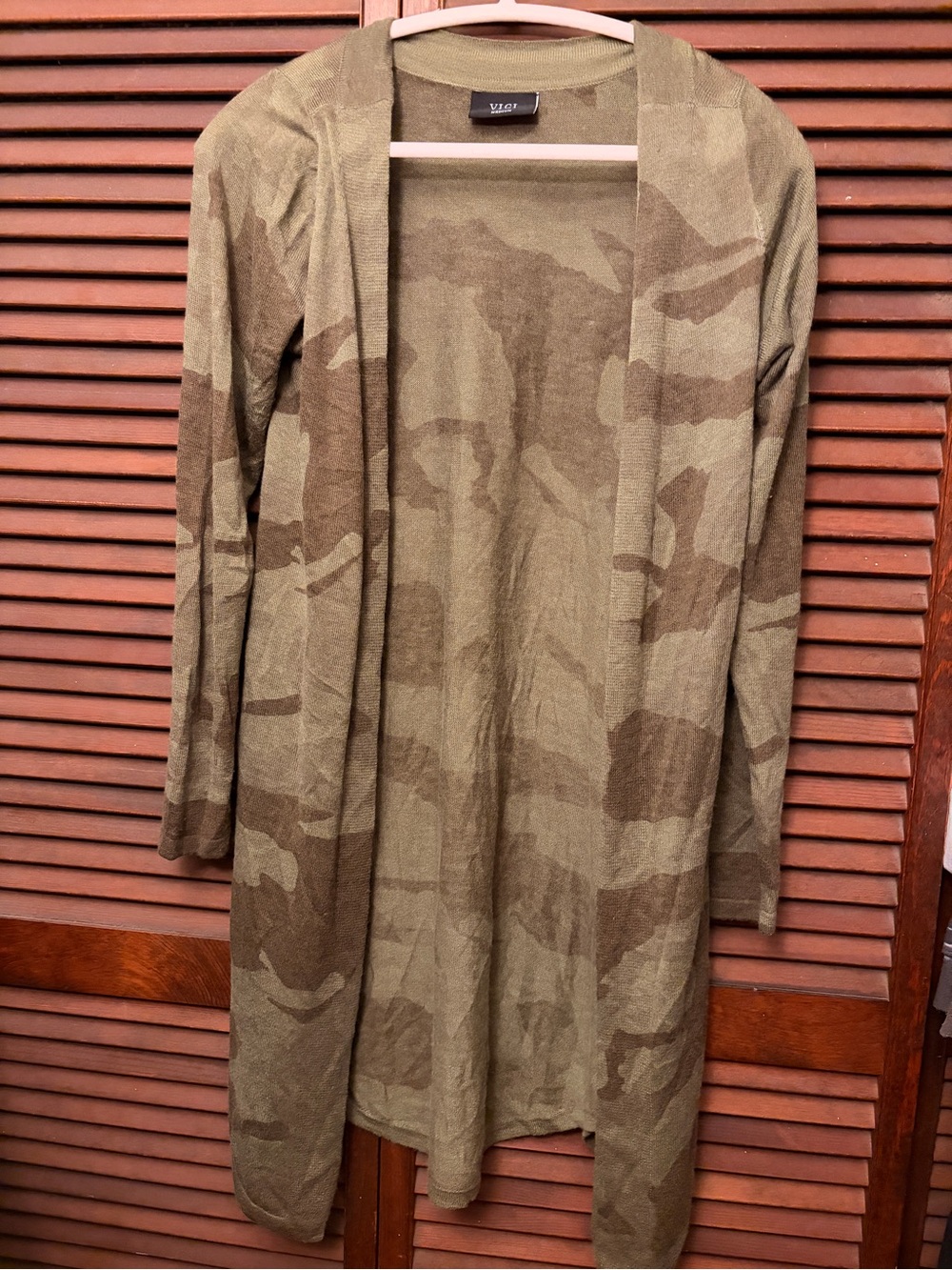 VICI Olive Camo Open-Front Duster Cardigan